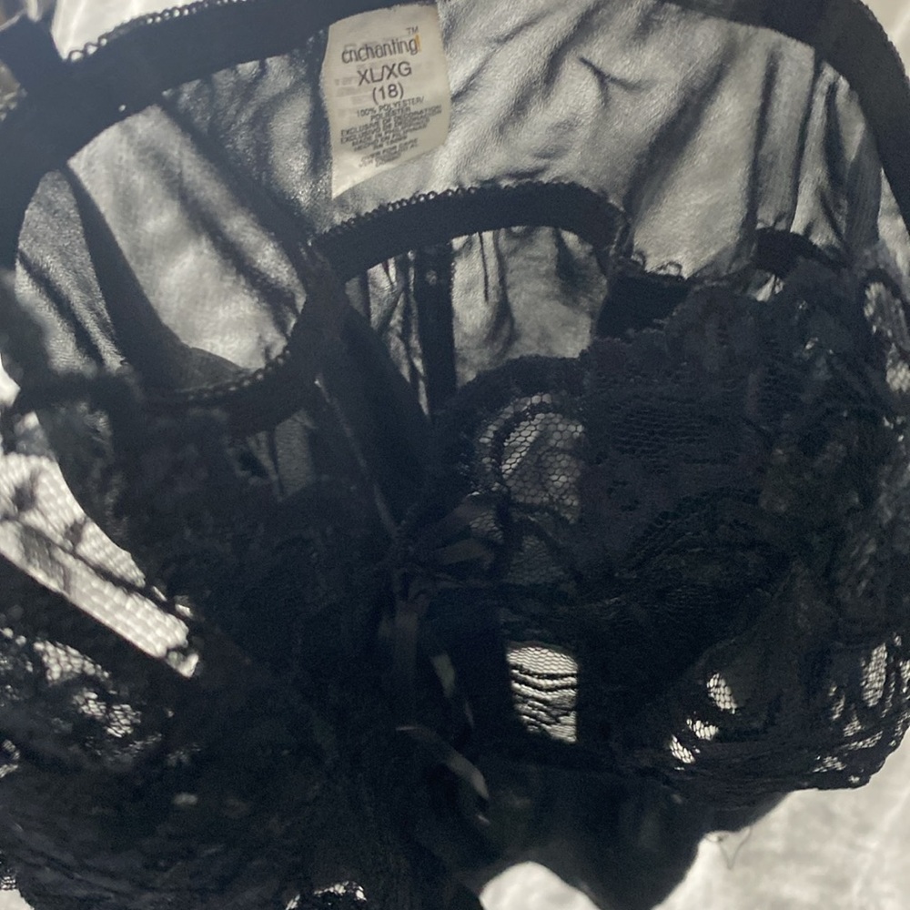 Super sheer black lingerie night camisole / gown - Picture 14 of 15